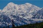 Mount Denali from the rear car of the Denali Explorer Train